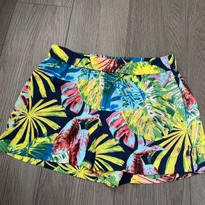 PREPPY SUMMER BEACHY VIBES COLORFUL LEAF SHORTS